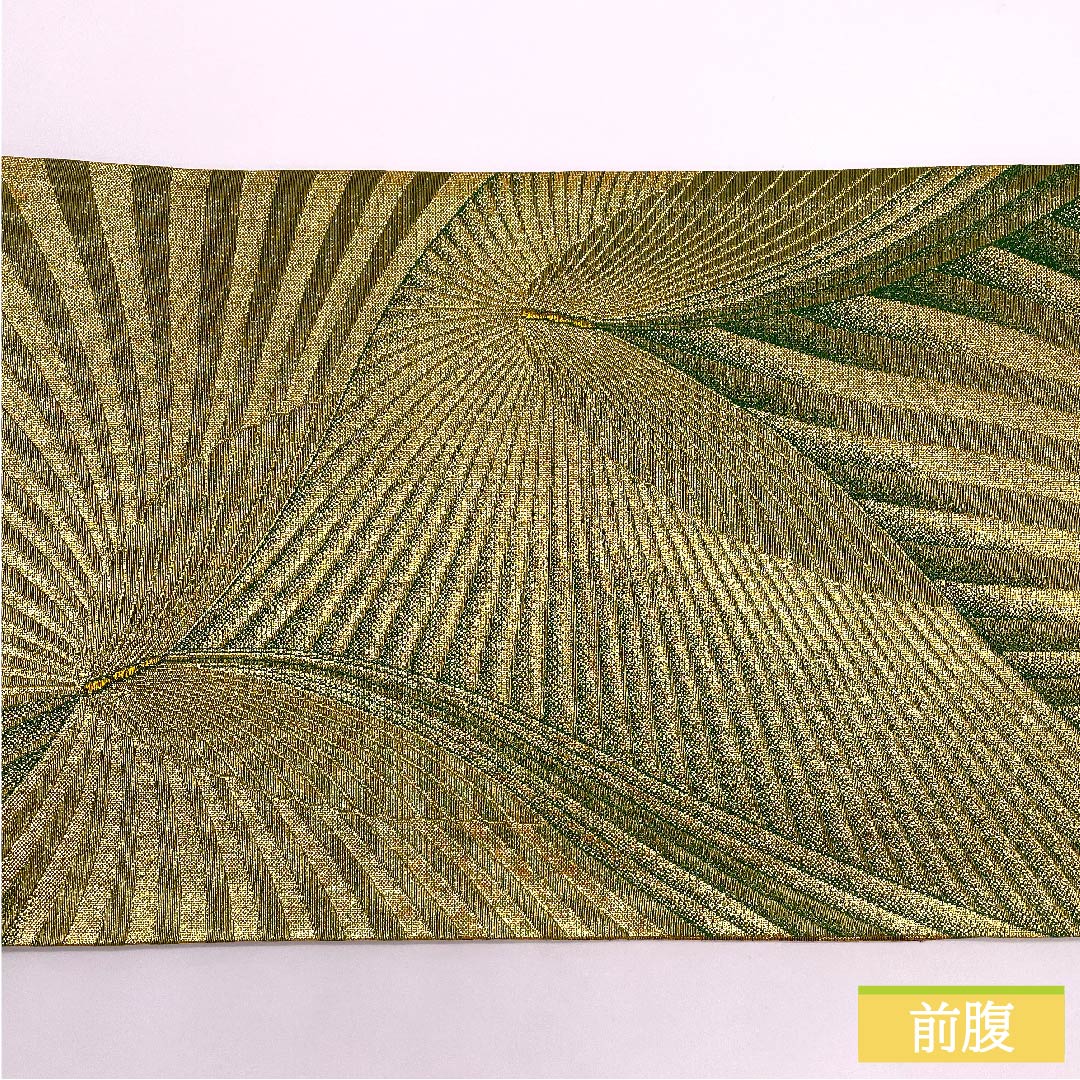 袋帯 正絹 金色（きんいろ） 蝶 リバーシブル 帯丈432cm Sランク 全通 フォーマル 金系 1123011992321