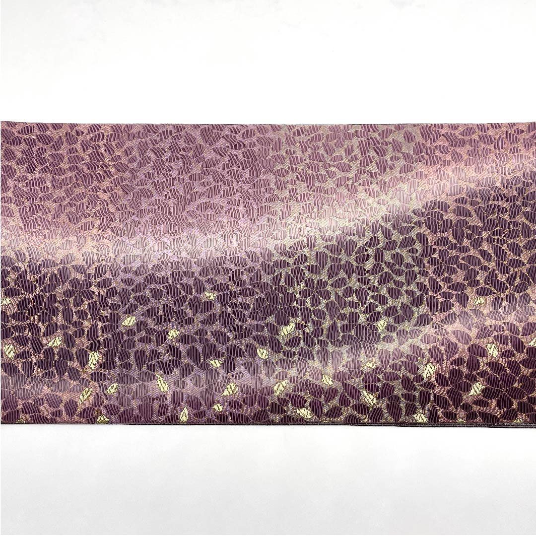 袋帯 半色（はしたいろ） 桜 花びら 金華山織 帯丈440cm 正絹 Sランク 六通 セミフォーマル 紫系 1123007542320