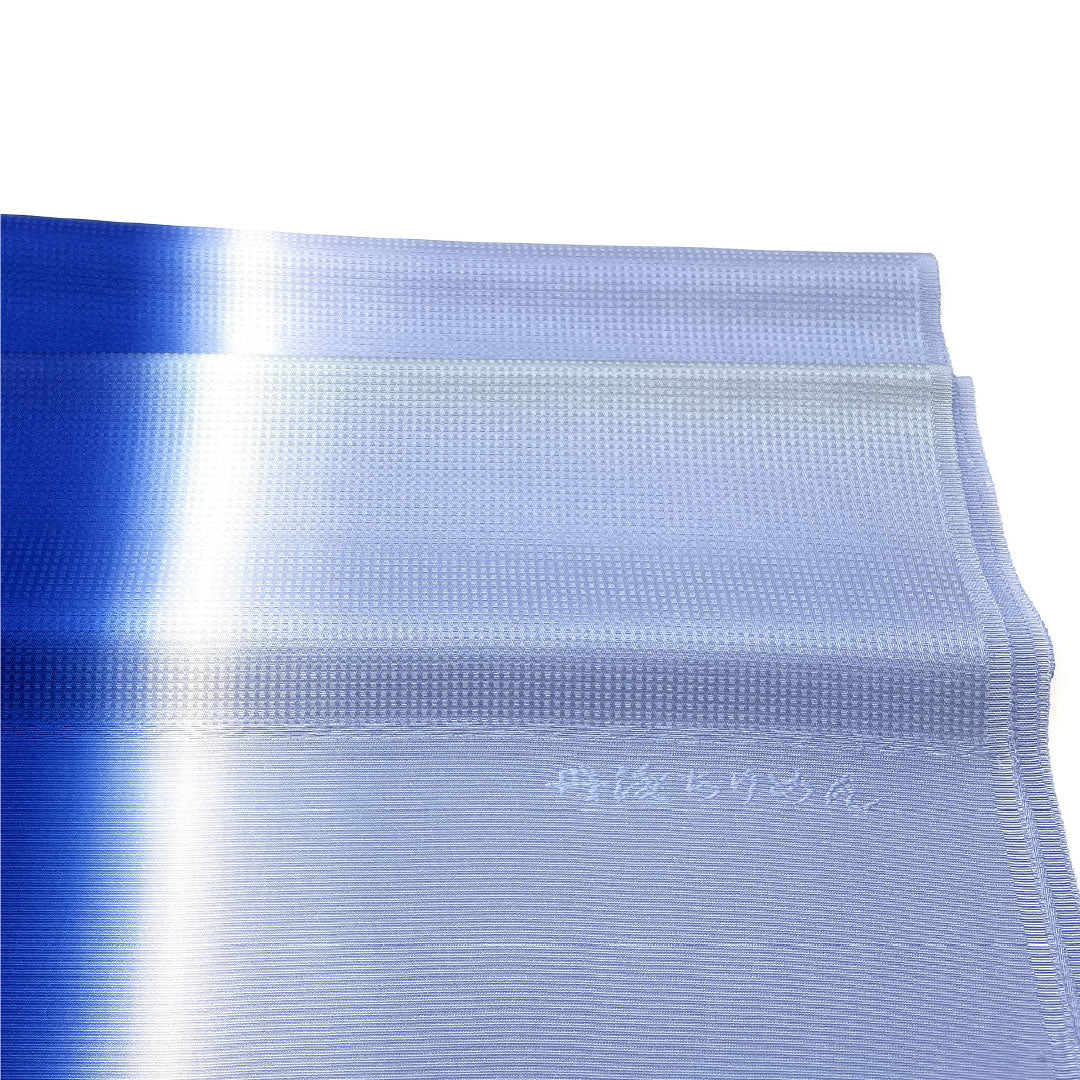 (Like new) Silk Obiage (Sash) - New Rank, Semi-Formal, Deep Bellflower Color (Koikikyoiro) and Light Indigo Color (Usuaiiro), Tango Chirimen, Long, Approximately 186cm Long, Approximately 32cm Wide, Blue, Item Number: 1136001421917