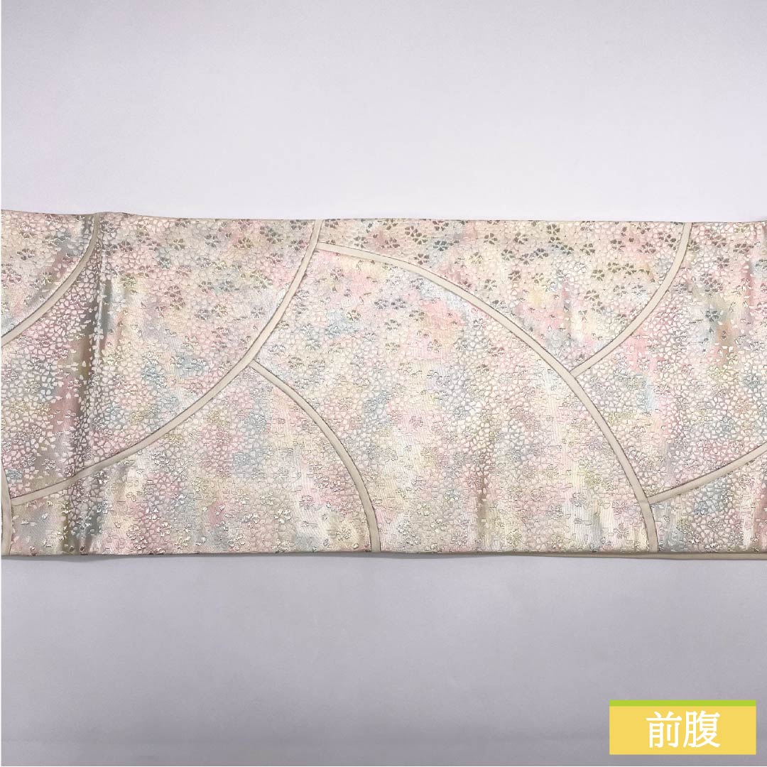 Fukuro Obi, Pure Silk, Grade A, Small Cherry Blossom Design, Dried Foil, Length 440cm, Six-Ply, Semi-Formal, Gradient Pattern, 1123015213399
