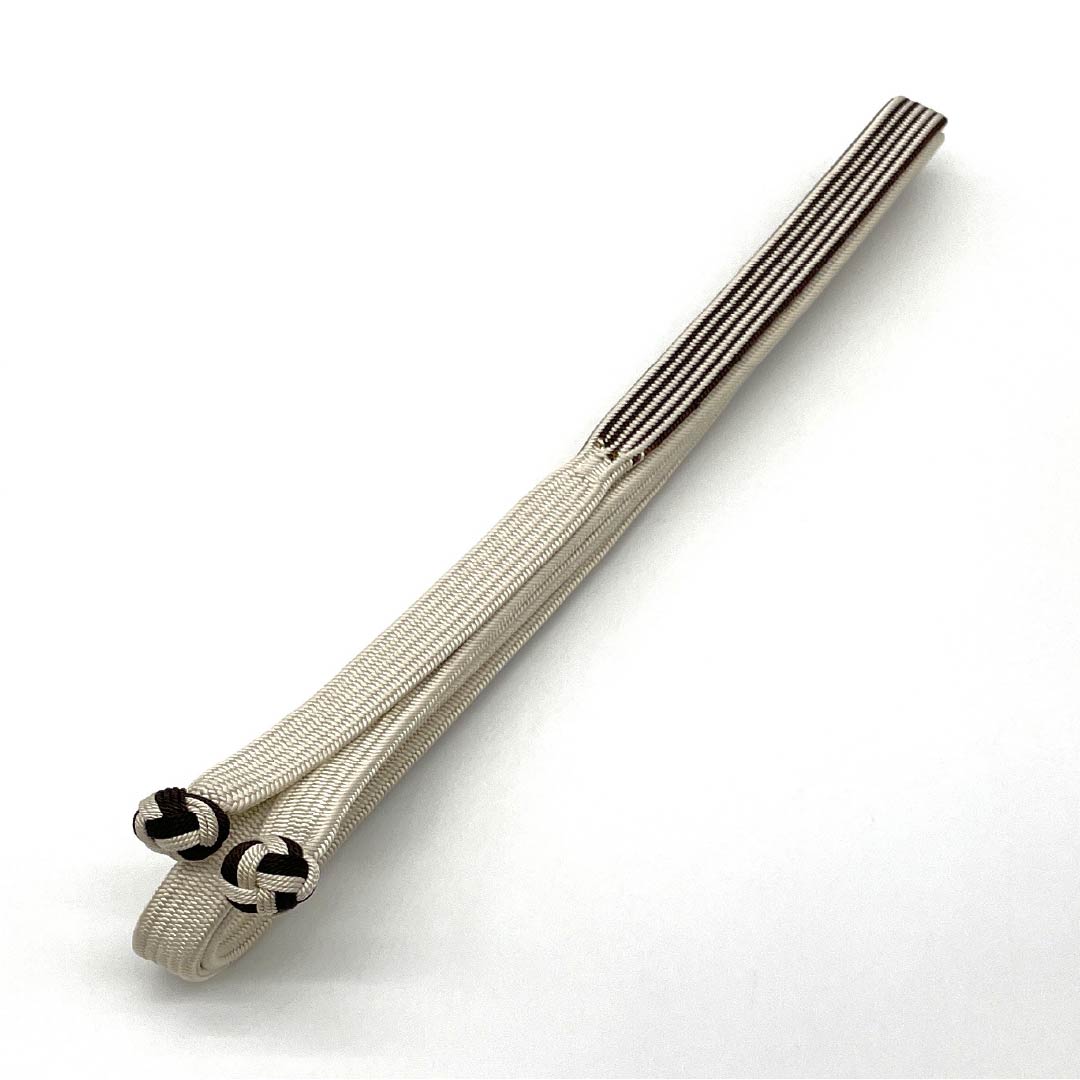 帯締め 正絹 Sランク 蕎麦切色（そばきりいろ） 小田巻房 長さ約159.5cm 幅約1.4cm カジュアル 茶系 1135004712314