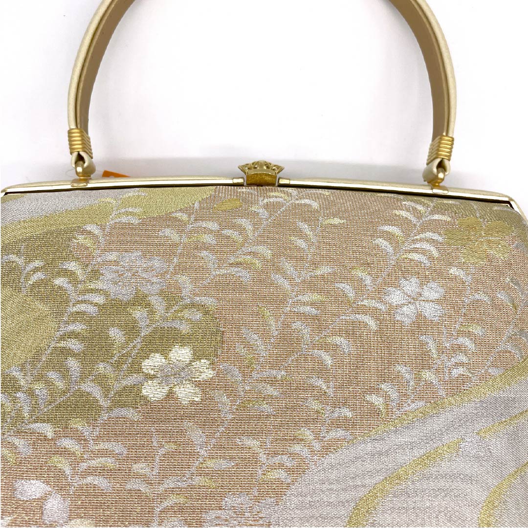 （新古品）草履バックセット フォーマル 金色（きんいろ） 未使用品 古典柄 花柄 Lサイズ 金系 Sランク 1133000232421