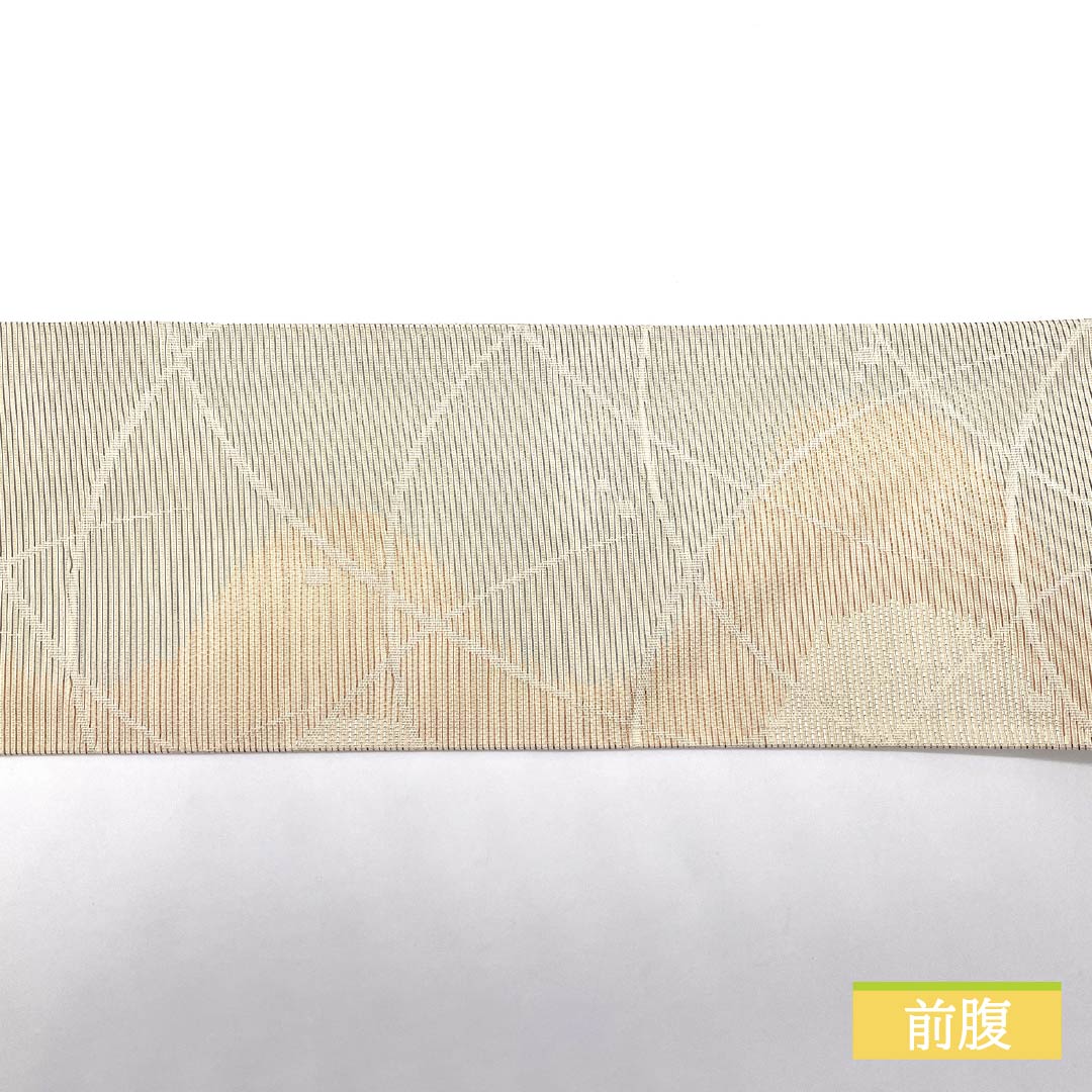 名古屋帯 正絹 生成り色（きなりいろ） 引箔 かすみ 露芝 帯丈350cm Aランク 六通 セミフォーマル クリーム系 1124008693315 名古屋仕立て