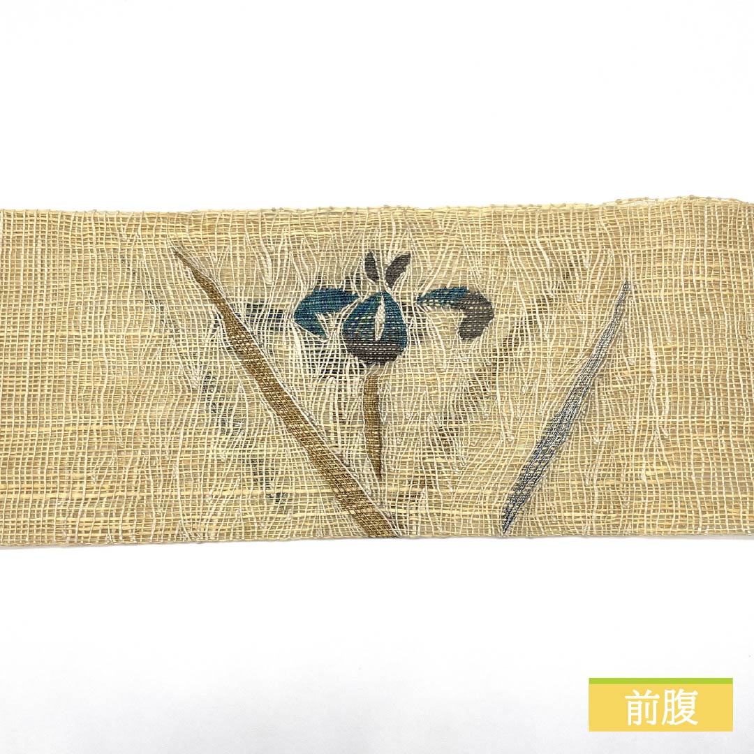 名古屋帯 正絹 東京白茶色（とうきょうしらちゃいろ） 夏帯 菖蒲 帯丈366cm Sランク ポイント柄 セミフォーマル ベージュ系 1124006742325 名古屋仕立て