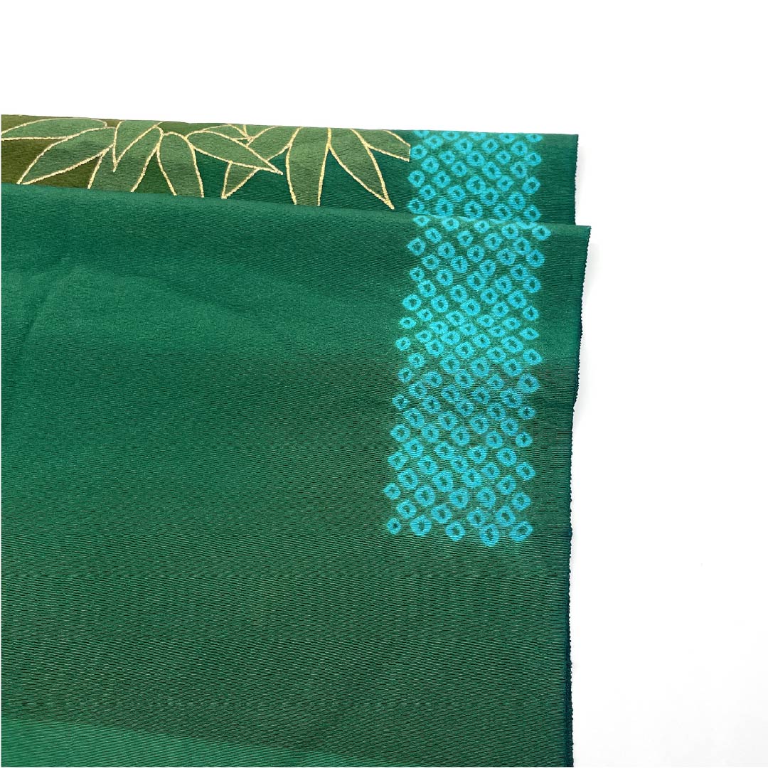 Obiage, pure silk, formal, iridescent, aged green, bamboo, classic pattern, length 164cm, width 29.5cm, S rank, green, 1136000592919