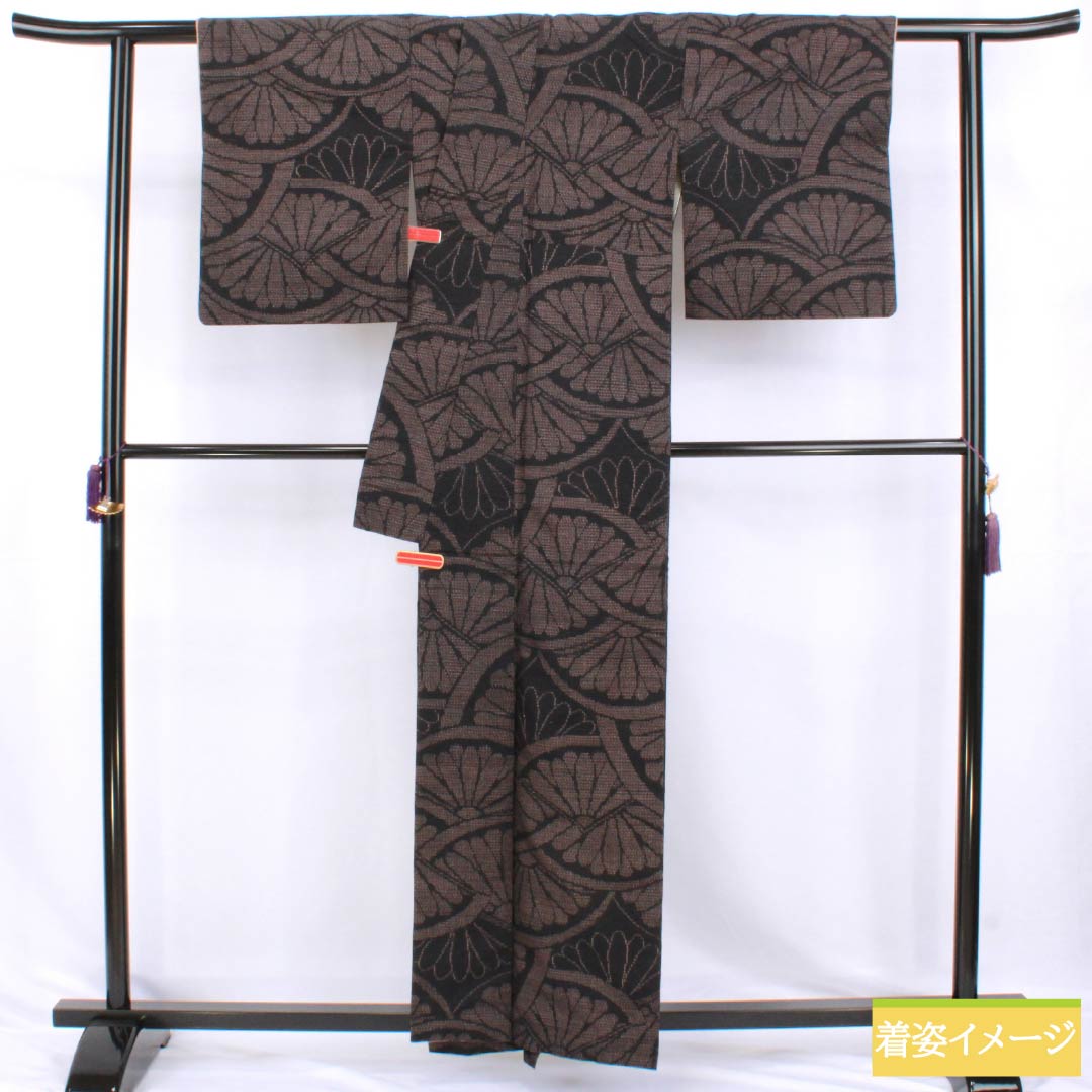 リサイクル着物】紬 正絹 Aランク 身丈159cm 裄丈64.5cm 結城紬 100