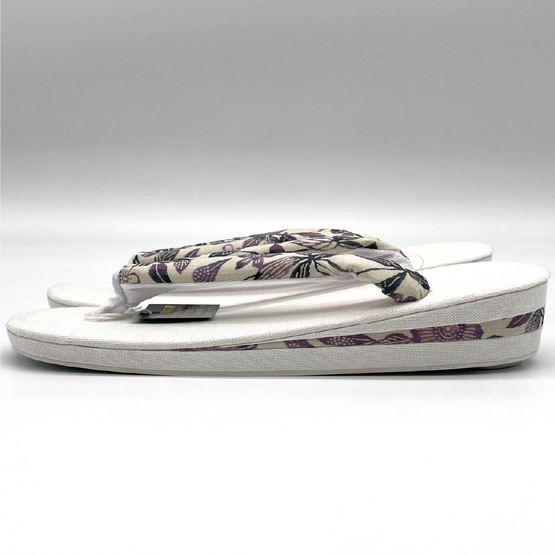 （新品）草履 亜麻 NEWランク 夏草履 亜麻草履 日本製 夏用 長さ24cm Lサイズ 白系 1122001731411