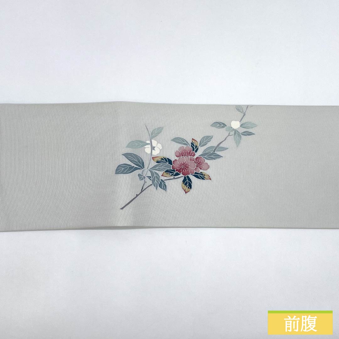 名古屋帯 正絹 Aランク 雲井鼠色（くもいねずいろ） 染め帯 童子 凧揚げ 帯丈372cm ポイント柄 カジュアル グレー系 1124009833322 名古屋仕立て