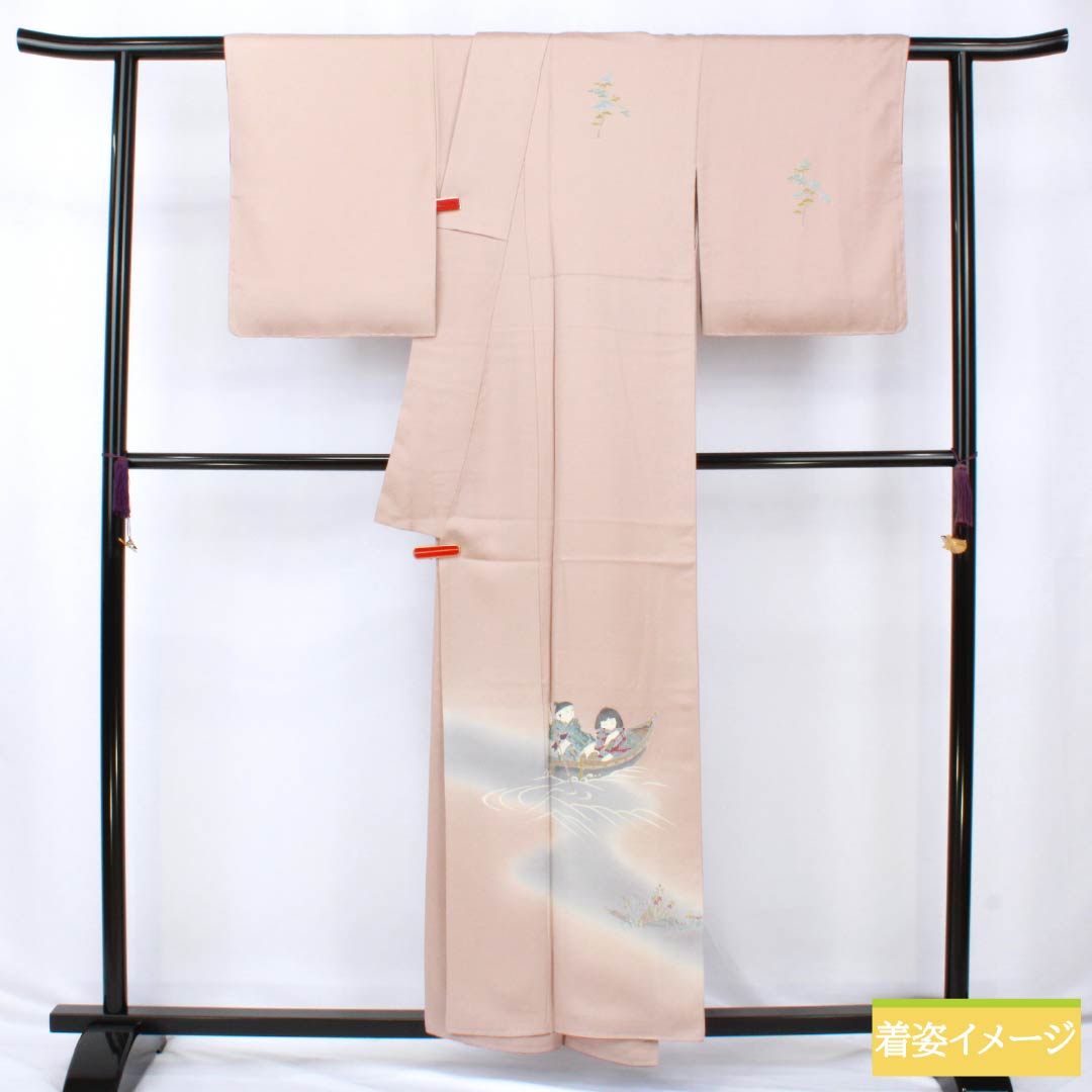 リサイクル着物】訪問着 正絹 Sランク 袷 身丈155.5cm 裄丈64.5cm 浪速
