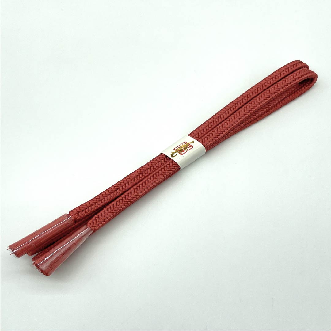 (New old stock) Silk obijime (belt fastener) Red plum color (koubaiiro) Crown set New old stock Length approx. 157.5cm Width approx. 1cm Semi-formal NEW rank Vermilion 1135003611316