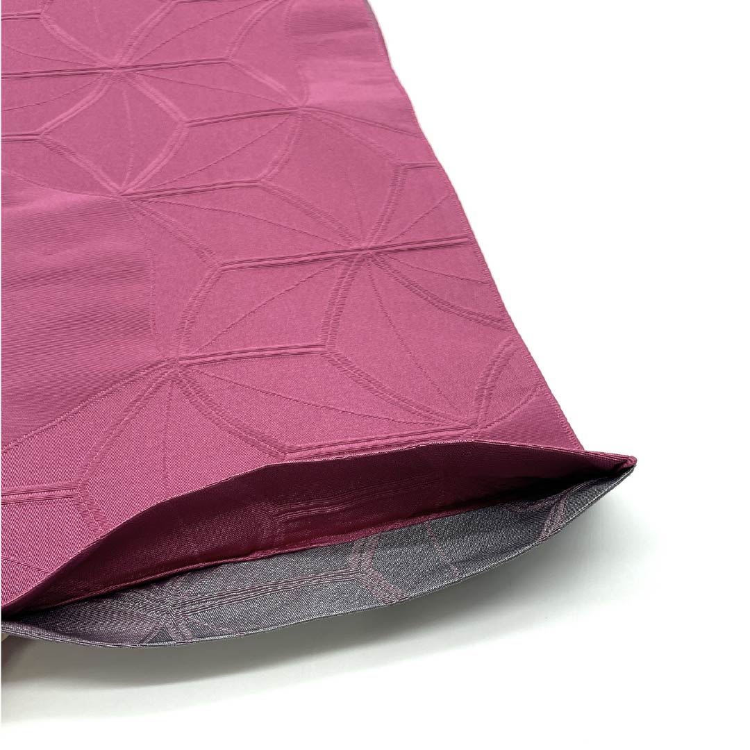 半幅帯 正絹 槿花色（むくげいろ） 変わり麻の葉 リバーシブル 帯丈380cm ピンク系 Sランク 1125001922313