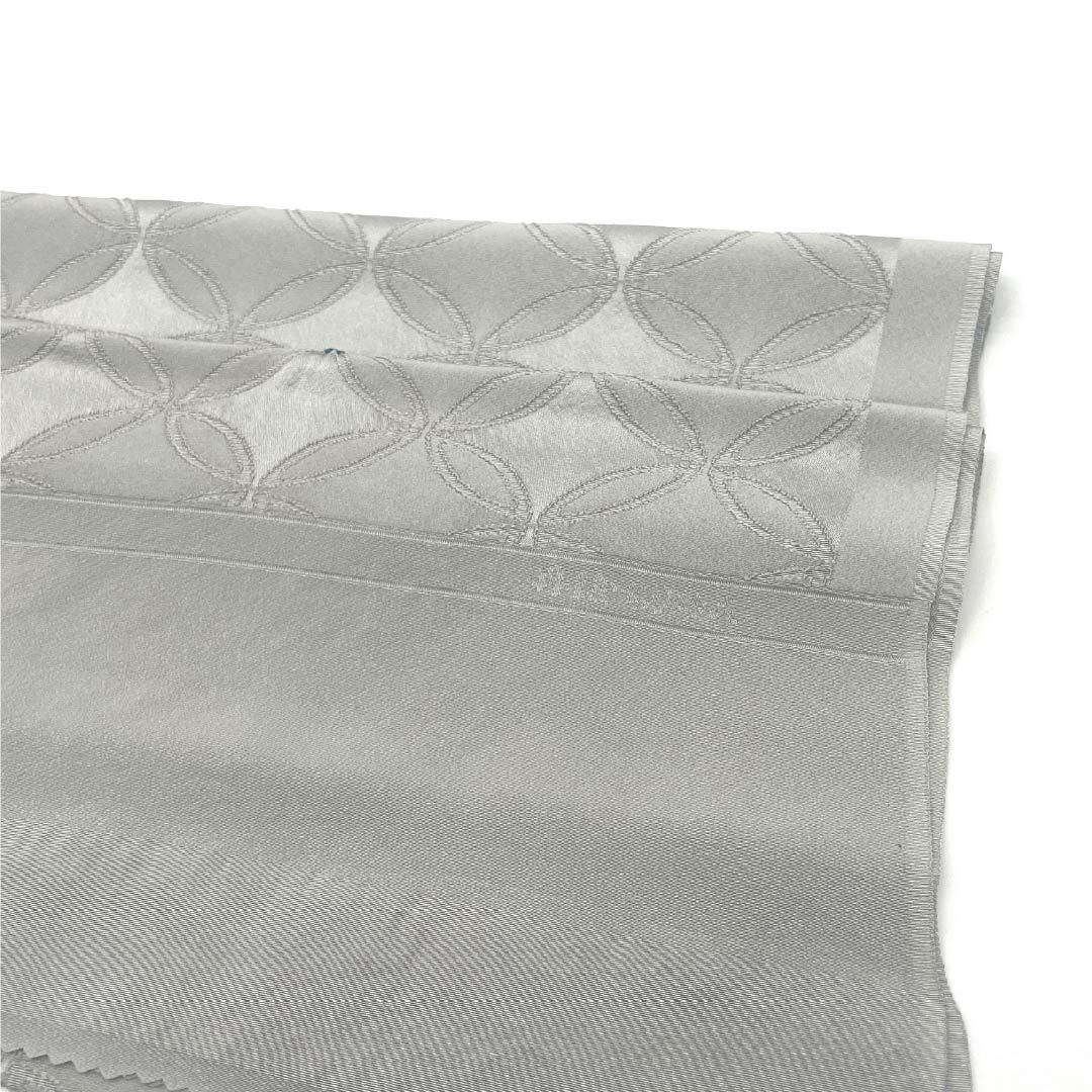 帯揚げ 正絹 Sランク カジュアル 灰色（はいいろ） 七宝つなぎ 丹後ちりめん 長さ約154cm 幅約30cm グレー系 1136002032922