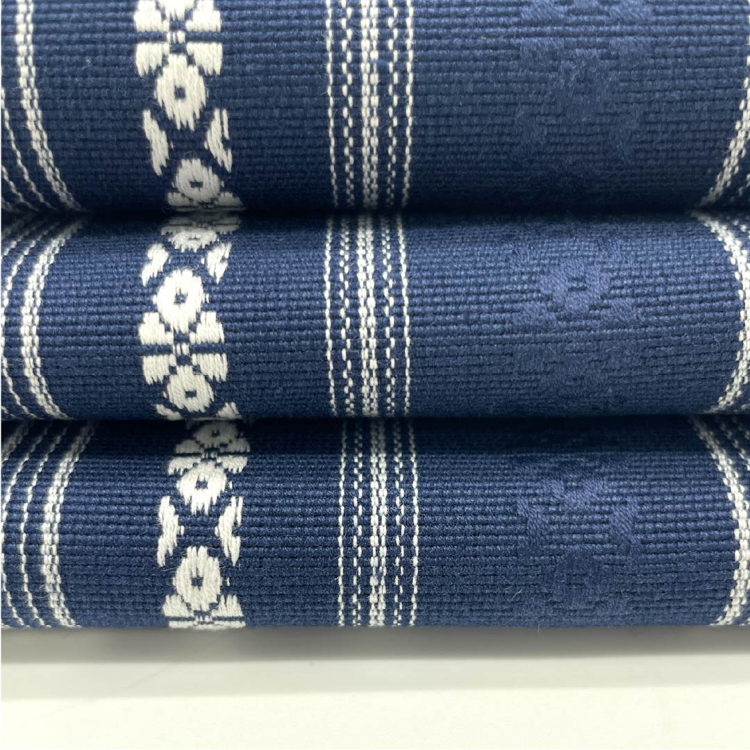 （未仕立）角帯 木綿 瞑色色（めいしょくいろ） 献上柄 帯丈394cm 幅9.5cm Sランク 青系 1134000392917