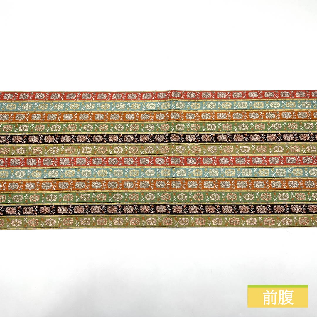 Nagoya obi, pure silk, Tatsumura Art Textiles, Karahana double bird long spotted brocade pattern, obi length 350cm, S rank, full length, semi-formal, gradation style, 1124007142399, open tailoring