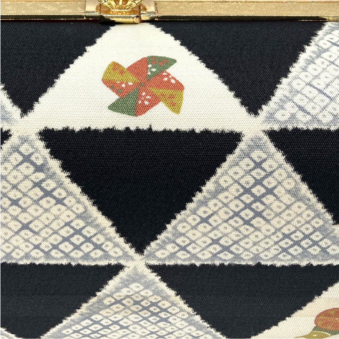 和装バック カジュアル 黒色（くろいろ） 鱗 だるま 風車 黒系 NEWランク 113900034110