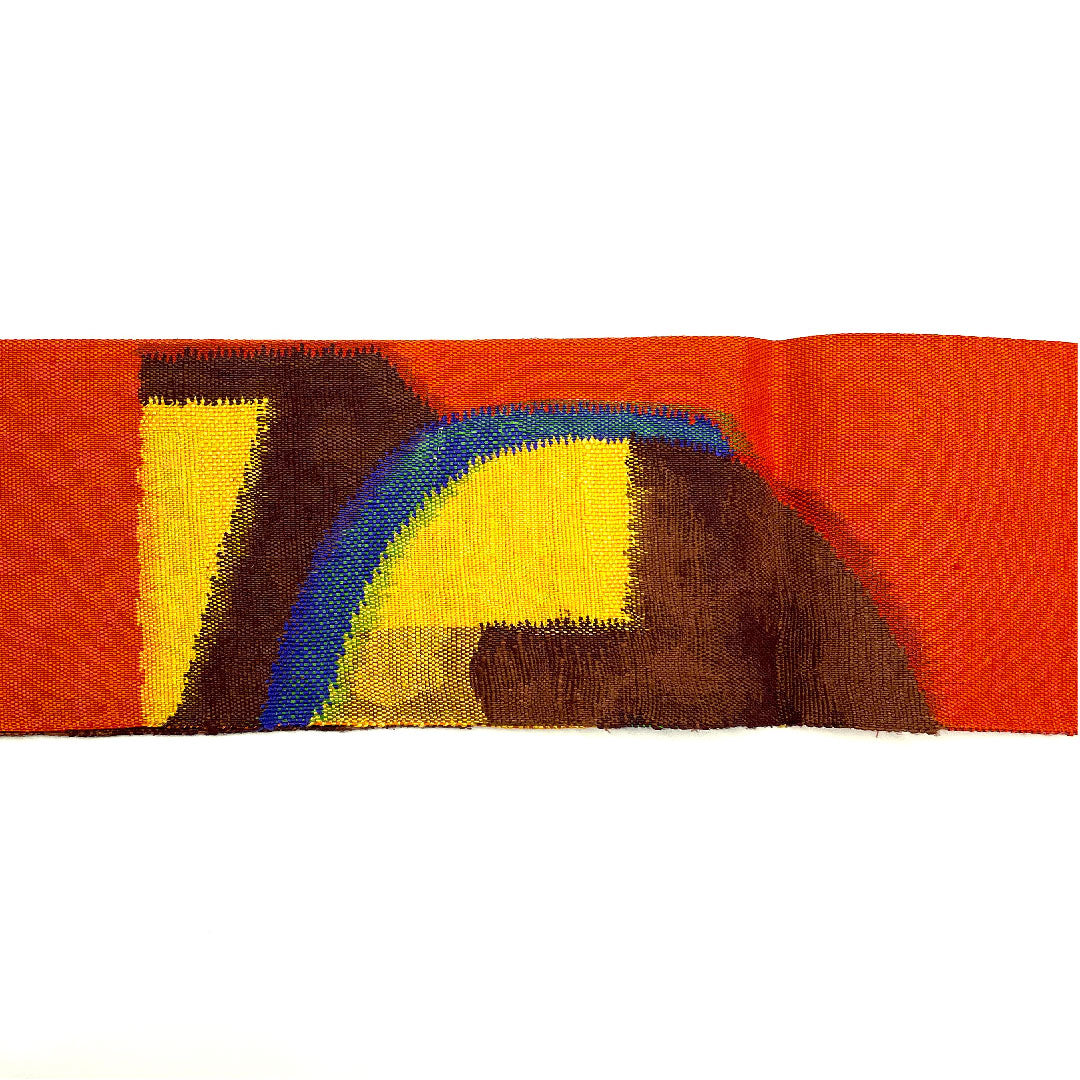 名古屋帯 抽象模様 帯丈370cm 正絹 Sランク ポイント柄 カジュアル 朱系 1124001732316