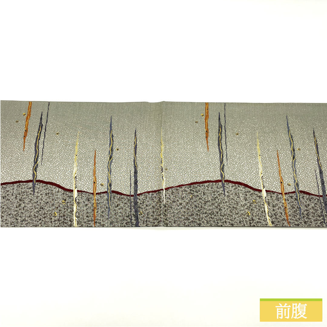 リサイクル着物】袋帯 正絹 Sランク 抽象模様 西陣織 帯丈444cm 六通