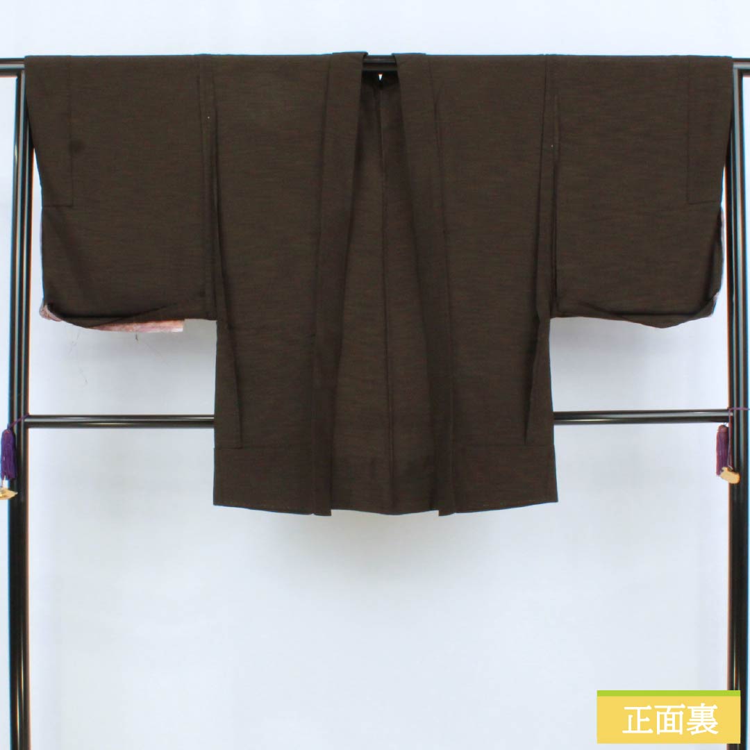 男物 正絹 Aランク 身丈cm 裄丈cm  黒鼠色（くろねずいろ） 茶系 1119001203114