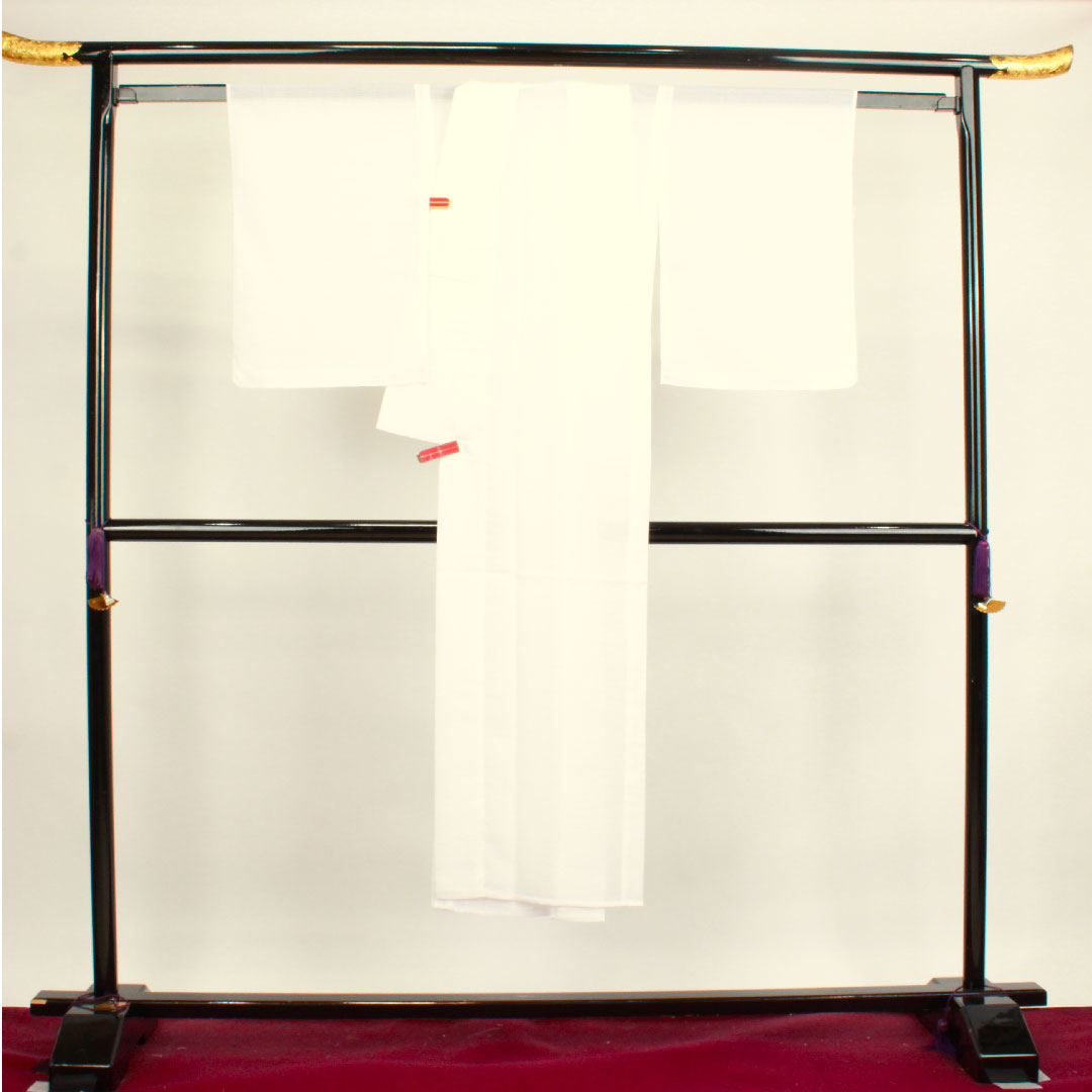 長襦袢 ポリエステル 身丈139cm 裄丈66cm 夏物  洗える着物 絽  Sランク 白系 1129000442511