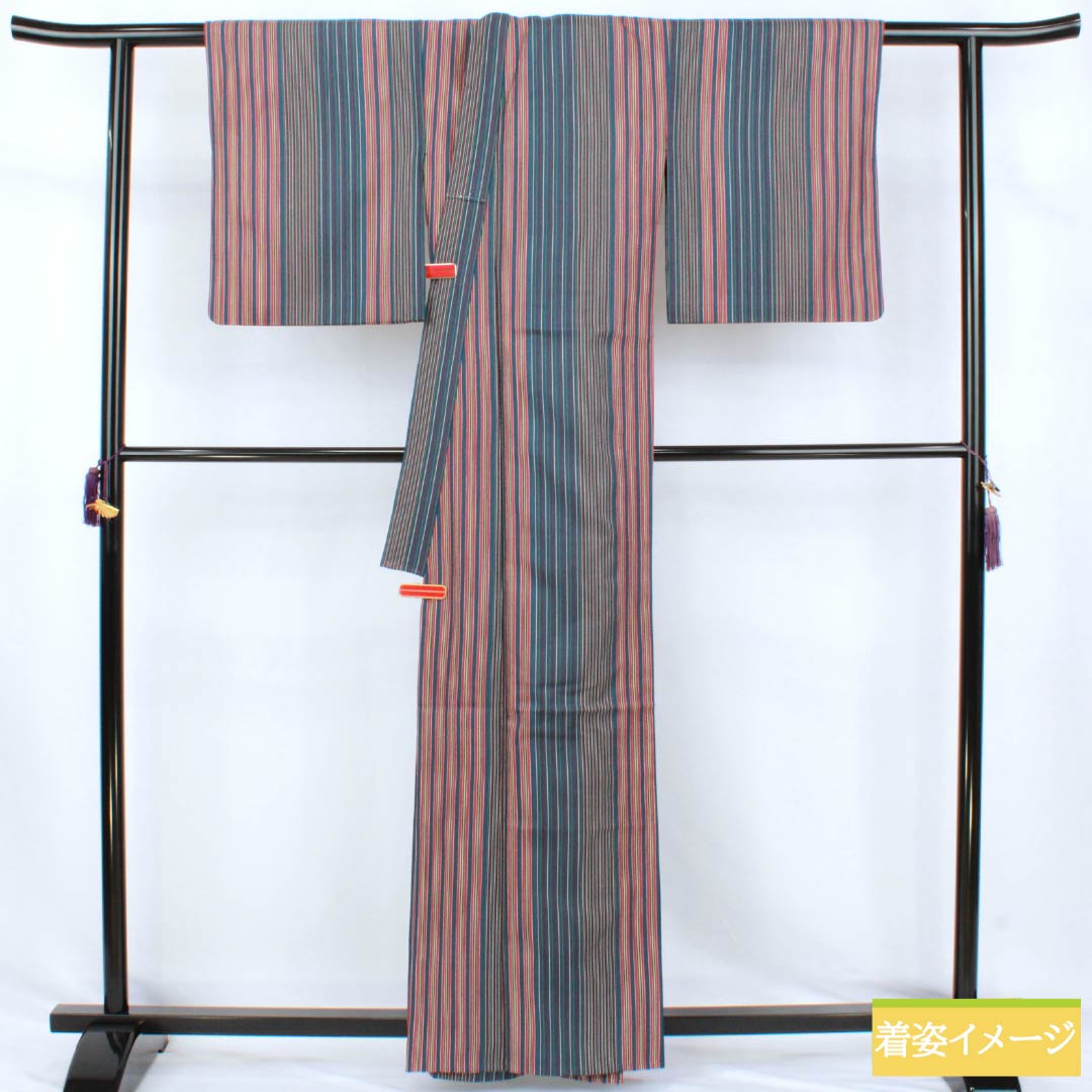 リサイクル着物】小紋 ポリエステル Sランク 身丈162cm 裄丈65.5cm 単