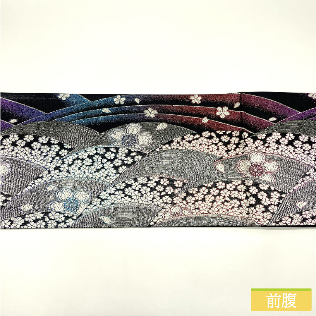 リサイクル着物】袋帯 正絹 Sランク 西陣織 桜 振袖用 帯丈466cm 六通