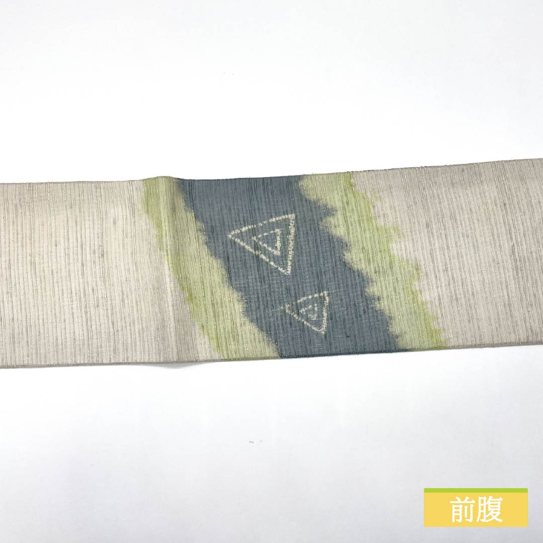 名古屋帯 正絹 胡粉色（ごふんいろ） 染め帯 にんじん 夏帯 帯丈368cm Sランク ポイント柄 カジュアル 白系 1124006842311 名古屋仕立て