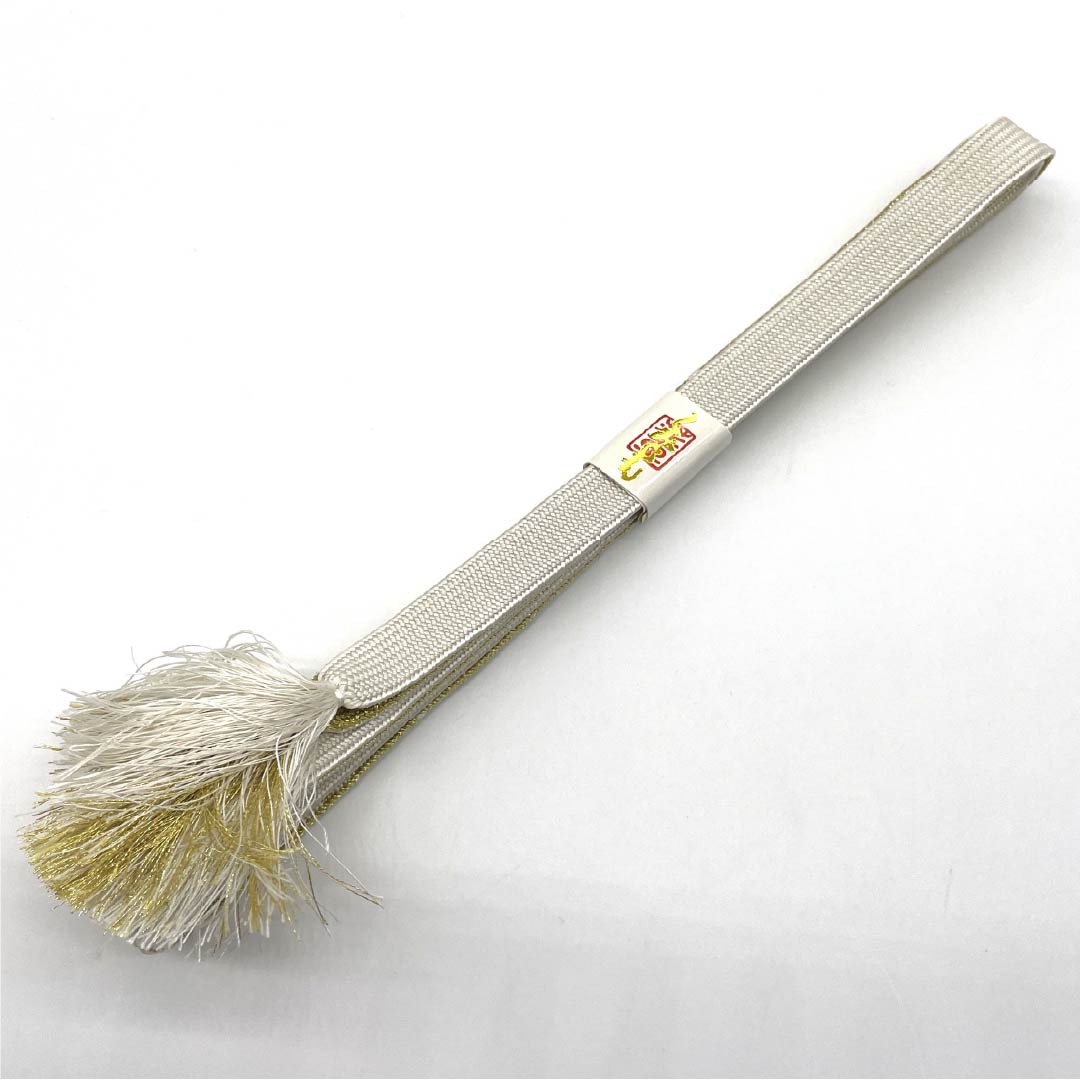 帯締め 正絹 四分紐 白色（しろいろ） 金色（きんいろ） 留袖用 長さ約155cm 幅約1.5cm フォーマル Sランク 白系 1135003072311