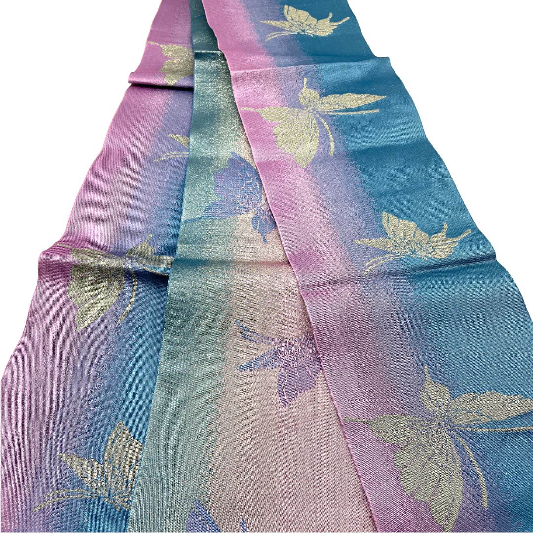 半幅帯 ポリエステル 蝶 帯丈336cm グラデーション系 Aランク 1125001683399