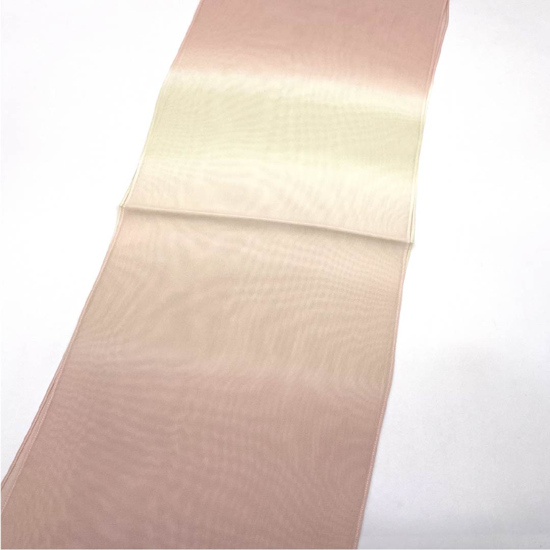 帯揚げ 正絹 NEWランク セミフォーマル 乙女色（おとめいろ） 薄黄檗色（うすきはだいろ） 夏物 バイカラー 長さ約180cm 幅約29.5cm ピンク系 1136001041913