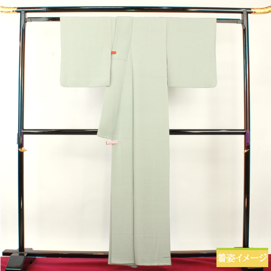 Plain color, pure silk, length 161.5cm, sleeve length 64.5cm, blue-and-white porcelain color, plain color, swallowtail butterfly, lined, S rank, gray 1114001482422