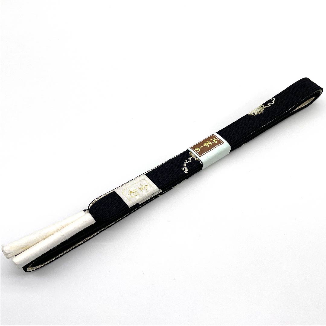 （新古品） 帯締め 正絹 四分紐 黒色 翠嵐工房 金彩 金属糸使用 長さ約159cm 幅約1.5cm セミフォーマル Sランク 黒系 1135000842910