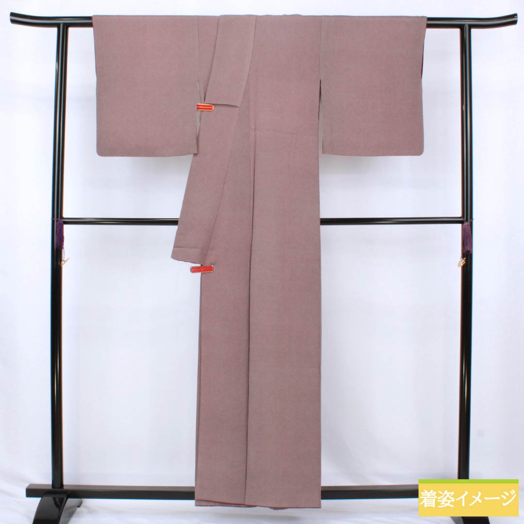 A-Rank Pure Silk Komon (Fine Pattern) - Length 157cm, Sleeve Length 64cm - Azuki Nezuiro (Azuki Gray) Edo Komon (Edo Komon) - Samekomon (Shark Pattern) - Circle with Bellflower Design - Single Crest - Gray - Product Code: 1115007333322