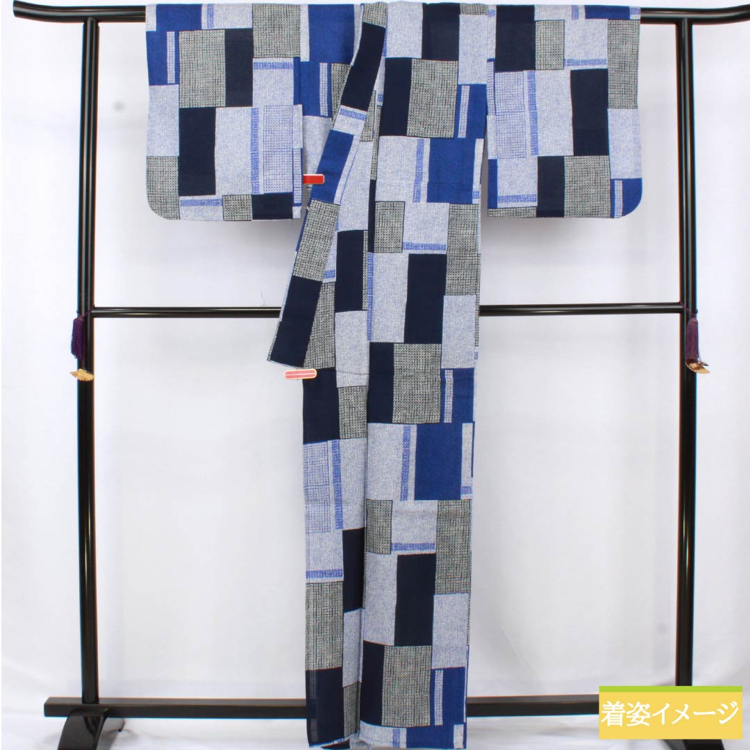 Cotton Yukata, Length 161cm, Sleeve Length 66cm, S Rank, Single Layer, Gradient, Abstract Pattern, 1118006732499