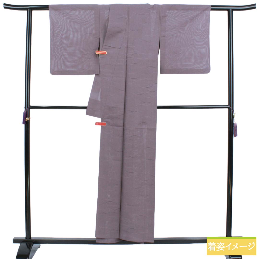 リサイクル着物】夏物 正絹 色無地 Bランク 身丈154cm 裄丈63cm 中滅