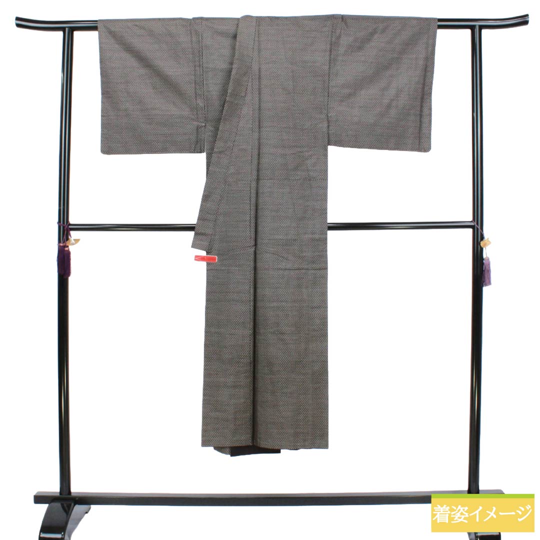 男物 正絹 Aランク 身丈139cm 裄丈66cm  大島紬 横双 袷 茶系 1119002073314