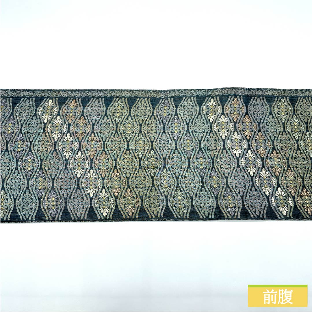 玉虫色風　正絹　絹　袋帯　美品　変色柄　美品　六通 リサイクル着物】袋帯 正絹 玉虫色（たまむしいろ） 波絹 正倉院名物裂