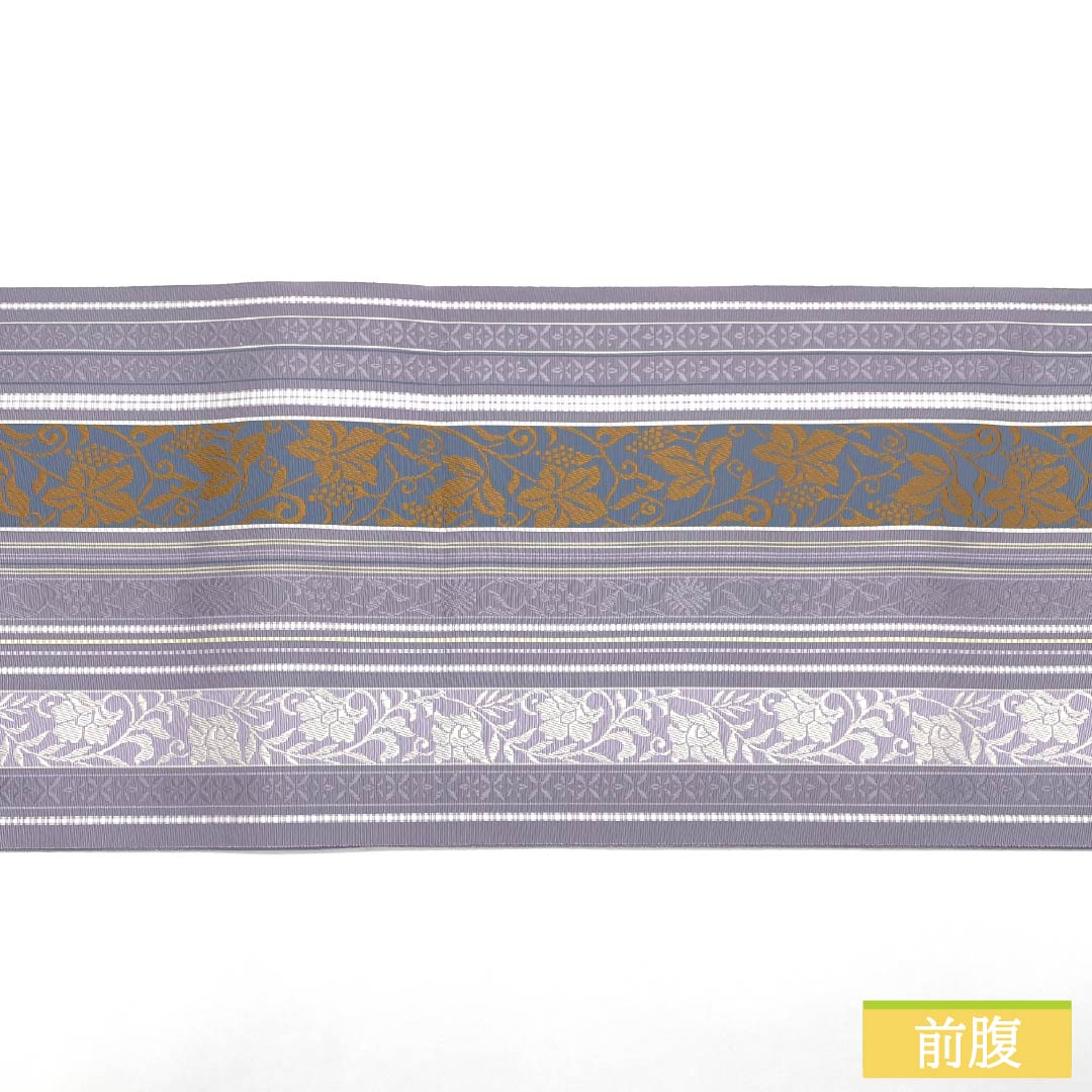 （新品未使用品）名古屋帯 正絹 NEWランク 浅滅紫色（あさきけしむらさきいろ） 博多織 本場筑前博多織 八寸名古屋帯 帯丈360.5cm 全通 カジュアル 紫系 1124009651320 松葉仕立て