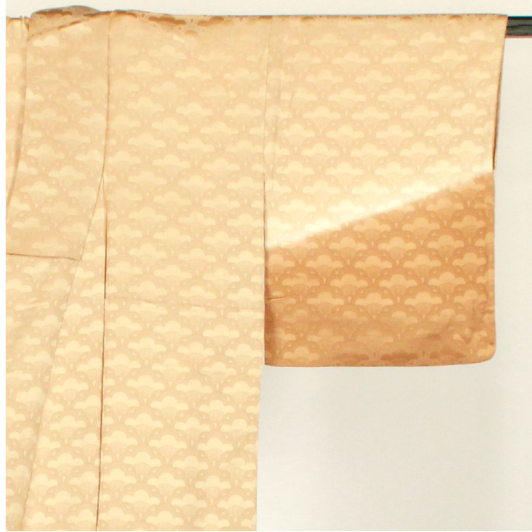 色無地 梅 木瓜  身丈162.5cm 裄丈63.5cm 袷  正絹 Aランク 黄系 1114000393423