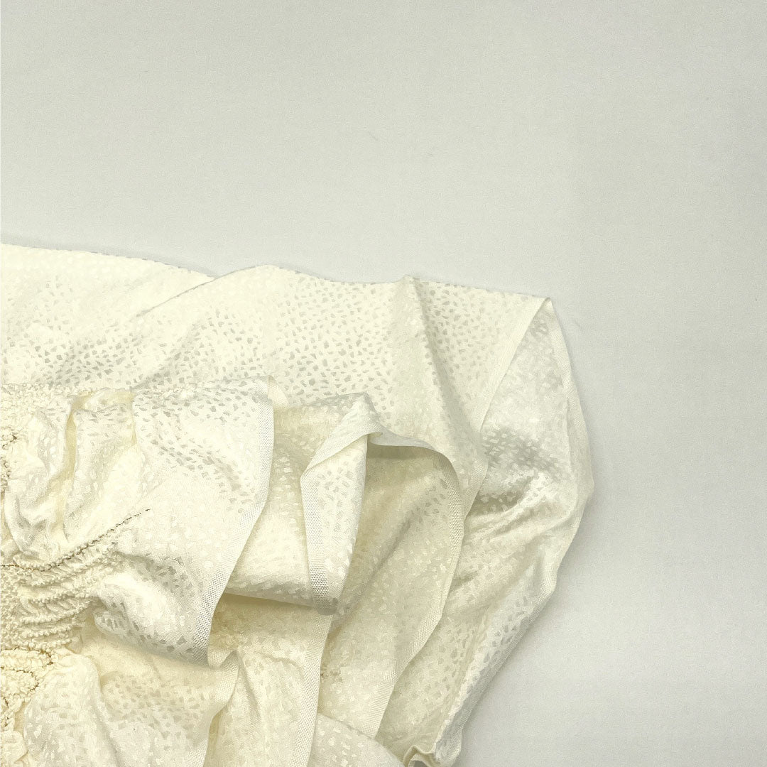 （新古品） 帯締め・帯揚げセット 正絹 NEWランク 乳白色（にゅうはくしょく） 留袖用 絞り 古典柄 長さ約160cm 幅約1.7cm フォーマル 白系 1141000371311