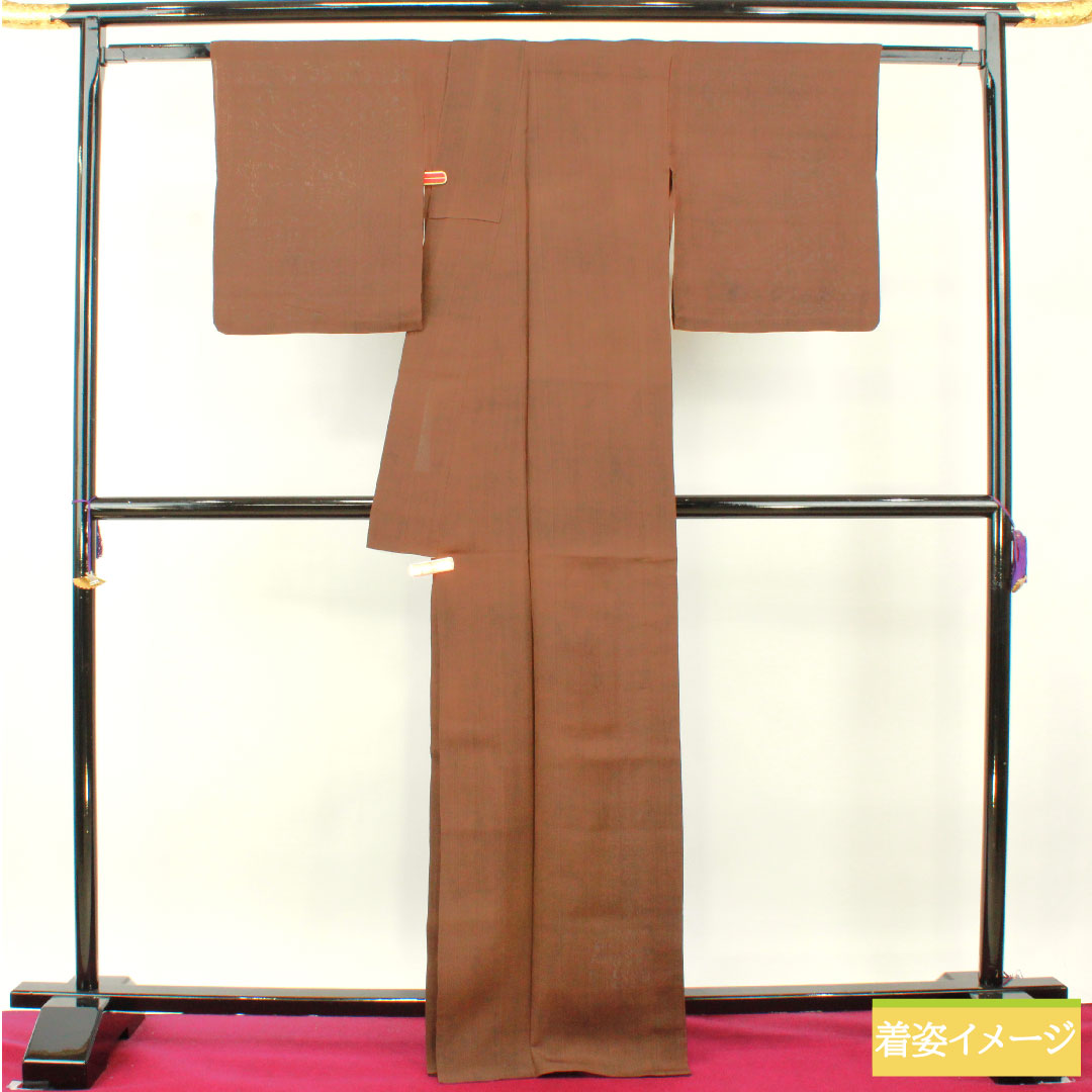 Summer pure silk pongee, length 170cm, sleeve length 65.5cm, persimmon color, plain pongee fabric, gauze, S rank, brown, 1132001882614