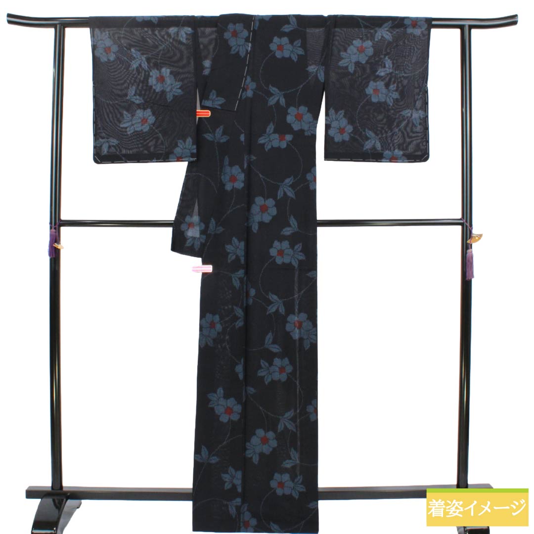 リサイクル着物】夏物 正絹 紬 Sランク 身丈166.5cm 裄丈66cm 相済茶色