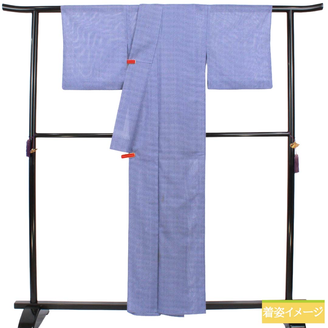 リサイクル着物】夏物 ポリエステル 小紋 Aランク 身丈158cm 裄丈65cm