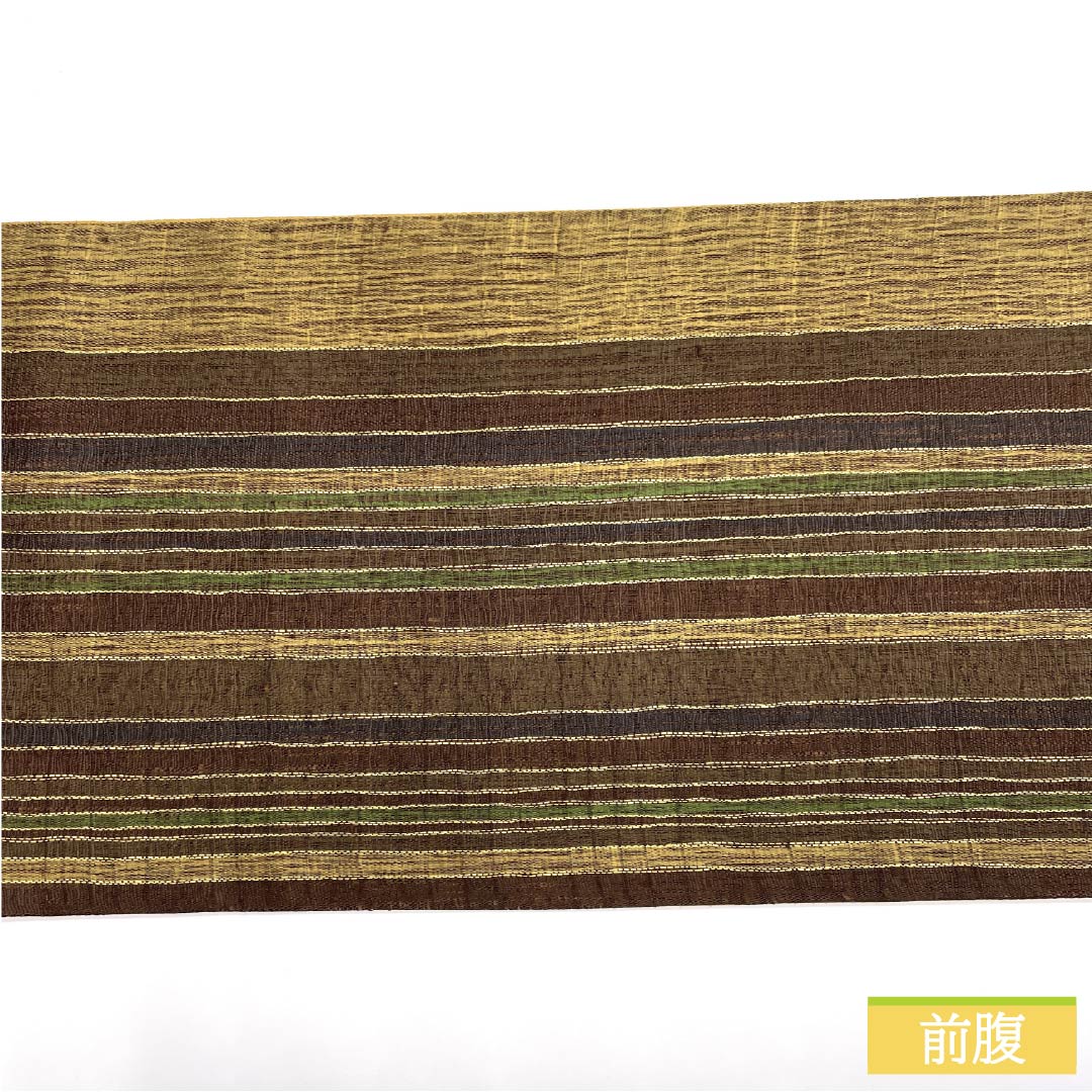 袋帯 正絹 縞模様 櫛織 帯丈456cm Sランク 全通 カジュアル グラデーション系 1123013162499