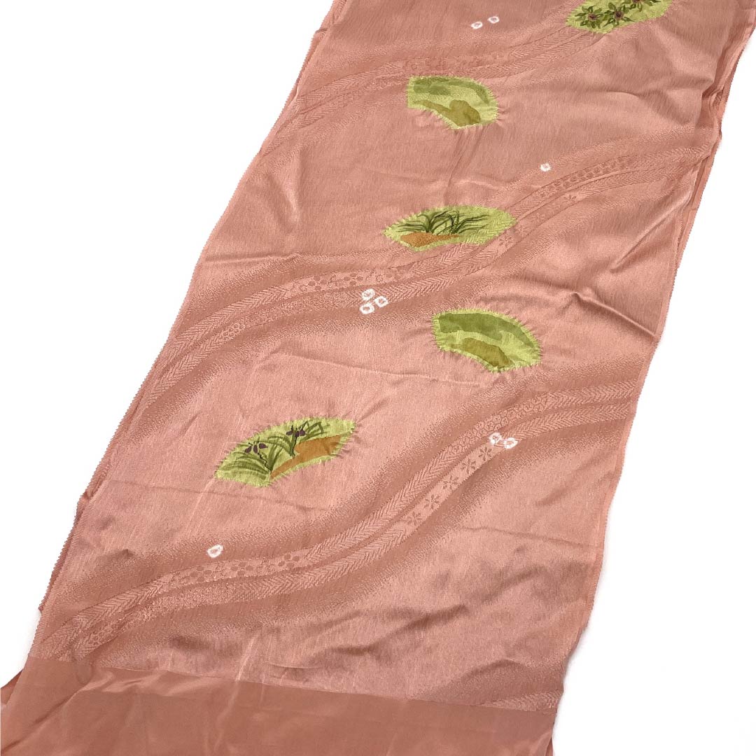 （新古品） 帯締め・帯揚げセット 正絹 Sランク 東雲色（しののめいろ） 部分絞り 長さ約160cm 幅約1.5cm セミフォーマル ピンク系 1141000122313