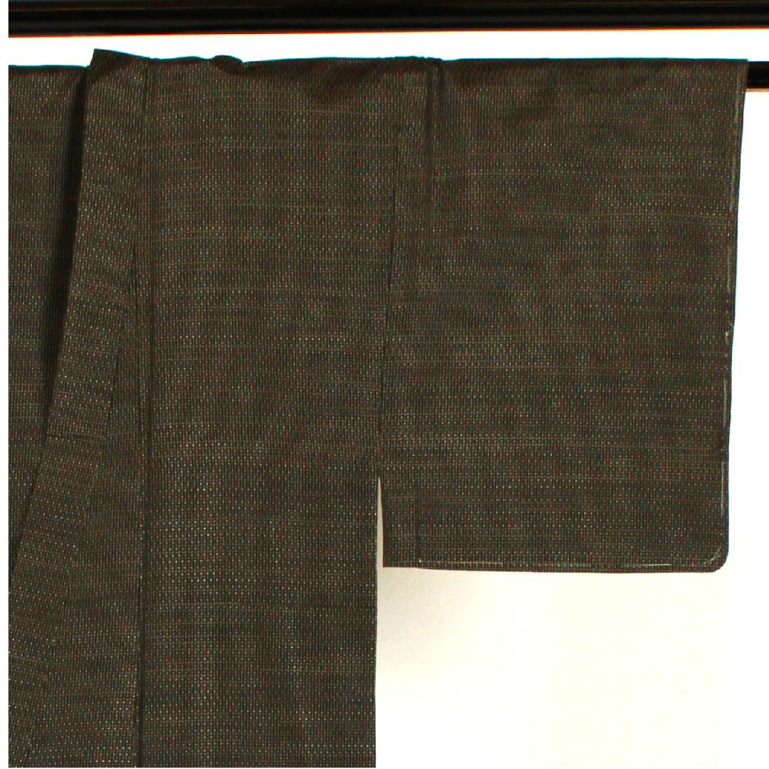 Men's Length 144cm Sleeve length 67cm Oshima Tsumugi ensemble Pure silk S rank Awase Black 1119000202410