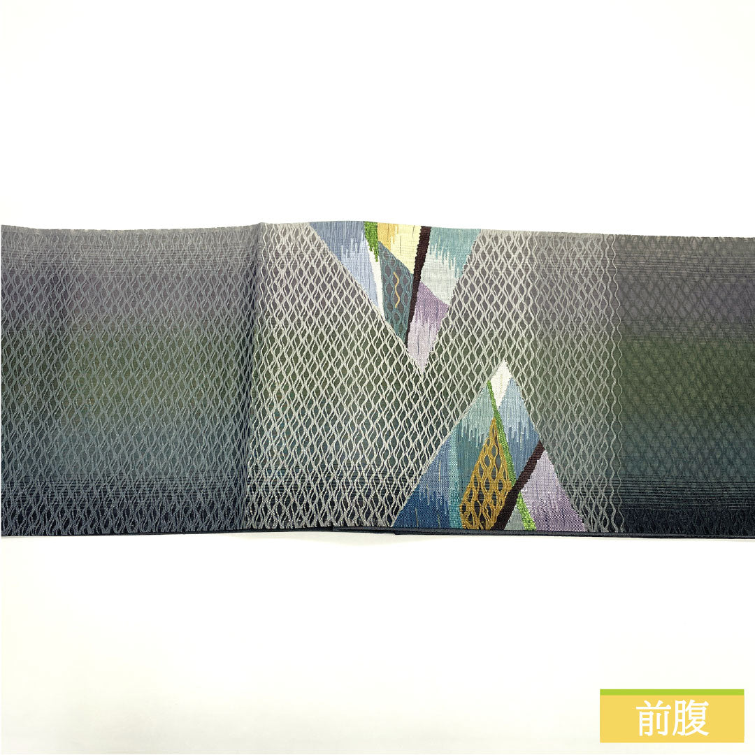 袋帯 正絹 Sランク 櫛織 抽象模様    帯丈472cm ポイント柄 カジュアル グラデーション系 1123016792499