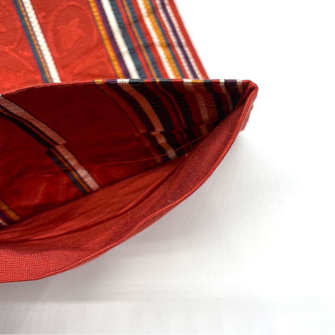 半幅帯 縞 帯丈348cm 正絹 赤系 Aランク 1125000143912