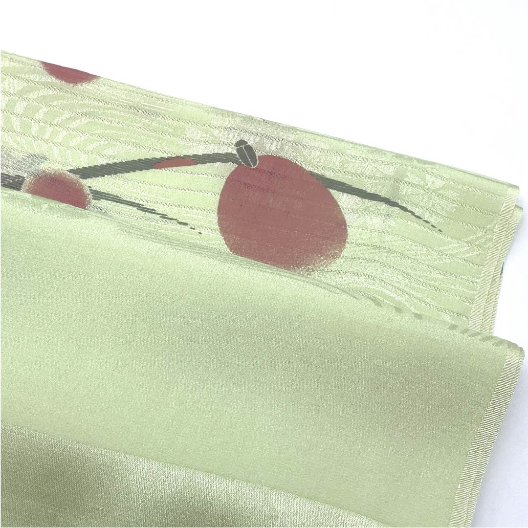 （新品）帯揚げ 正絹 セミフォーマル 薄柳色（うすやなぎいろ） 夏物 蛍 長さ約166cm 幅約28cm NEWランク 緑系 1136000811919