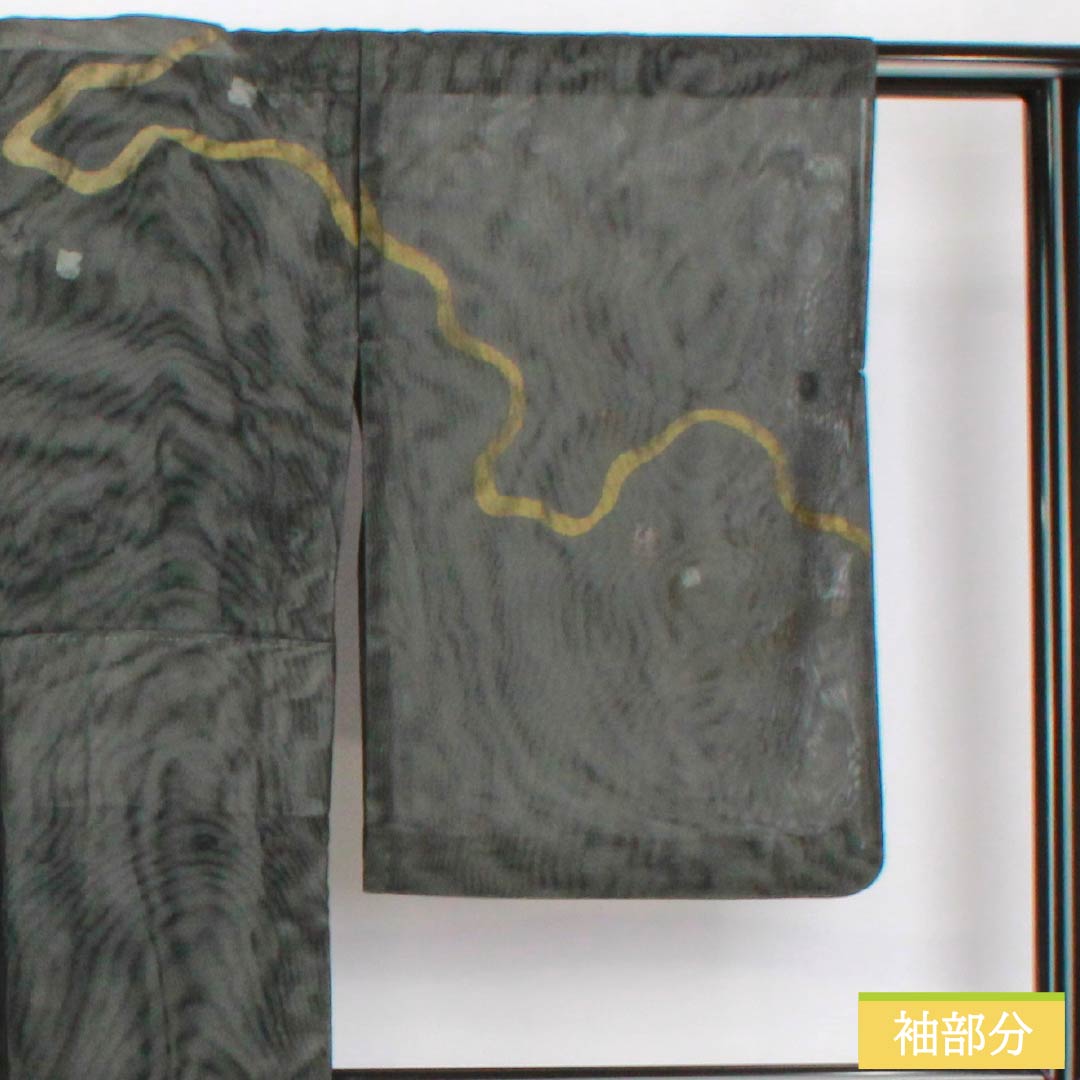 夏物 正絹 訪問着 身丈154.5cm 裄丈65cm 京友禅 抽象柄 紗袷 Sランク グラデーション系 1132001972299