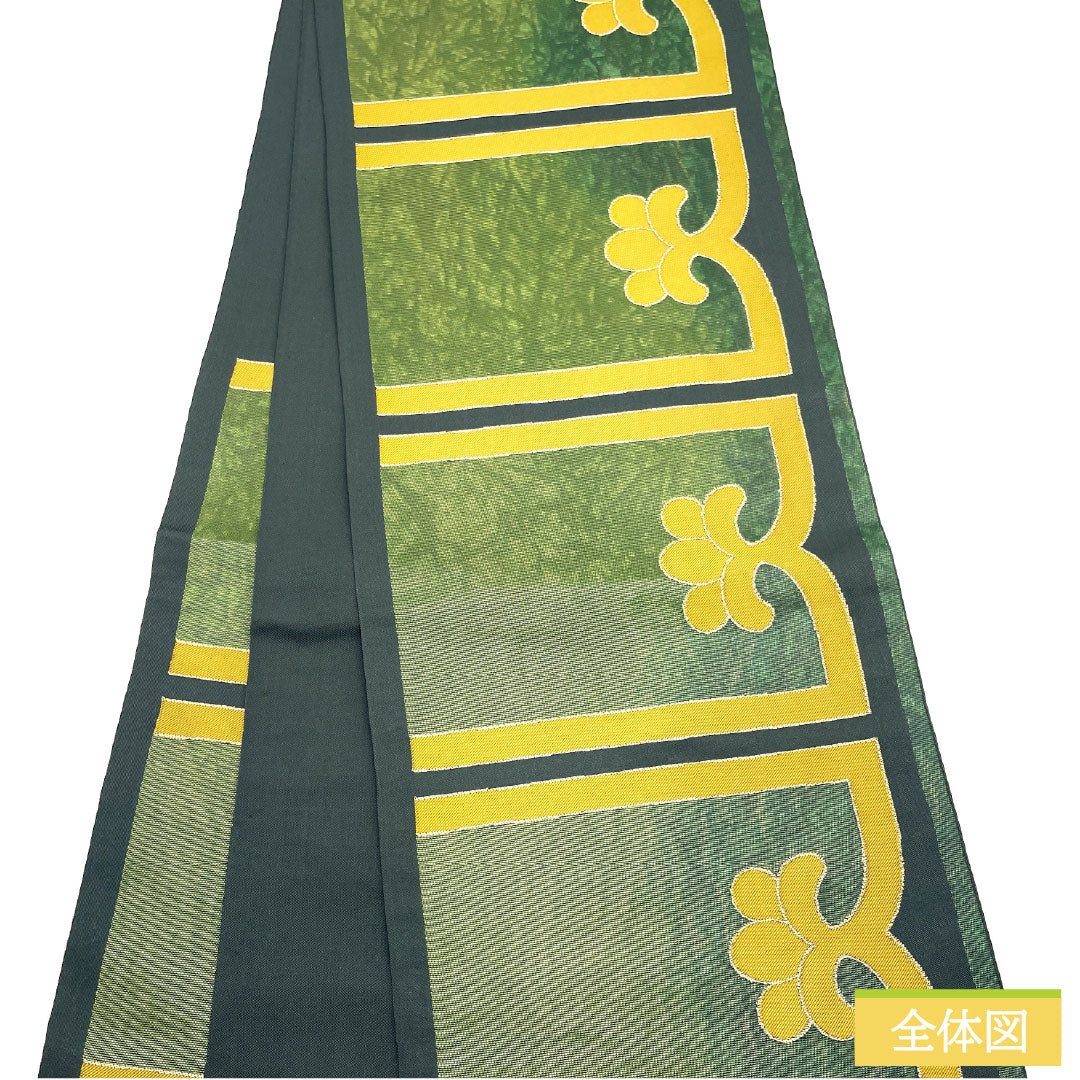 リサイクル着物】袋帯 正絹 Aランク 漆箔 西陣織 抽象模様 帯丈436cm